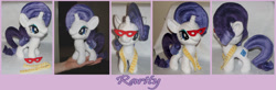 Size: 1200x393 | Tagged: safe, artist:krumm33, rarity, glasses, hand, irl, measuring tape, mini, photo, plushie, solo