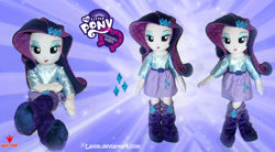 Size: 1024x565 | Tagged: safe, artist:lavim, rarity, equestria girls, irl, photo, plushie, solo