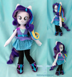 Size: 1024x1090 | Tagged: safe, artist:dollphinwing, rarity, equestria girls, rainbow rocks, irl, photo, plushie, ponied up, solo