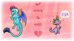 Size: 4000x2250 | Tagged: safe, artist:dragonwolfrooke, princess ember, rarity, spike, dragon, pony, unicorn, emberspike, heartbreak, jealous, male, shipping, sparity, straight