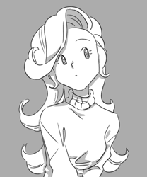 Size: 1579x1900 | Tagged: safe, artist:chapaghettii, starlight glimmer, human, clothes, humanized, monochrome, solo, sweater