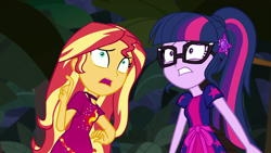 Size: 1920x1080 | Tagged: safe, screencap, sci-twi, sunset shimmer, twilight sparkle, better together, equestria girls, spring breakdown, geode of telekinesis, magical geodes, shrunken pupils