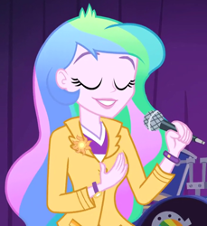 Size: 640x700 | Tagged: safe, screencap, princess celestia, principal celestia, equestria girls, rainbow rocks, cropped, solo