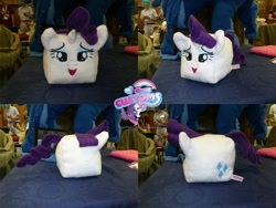 Size: 1024x768 | Tagged: safe, artist:angel99percent, rarity, cube, irl, lidded eyes, photo, plushie, rarity is a marshmallow, solo