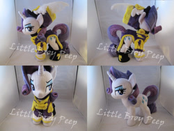 Size: 1597x1199 | Tagged: safe, artist:little-broy-peep, rarity, pony, unicorn, testing testing 1-2-3, ancient wonderbolts uniform, clothes, female, hat, irl, lidded eyes, mare, photo, plushie, sgt. rarity, shako, solo, uniform