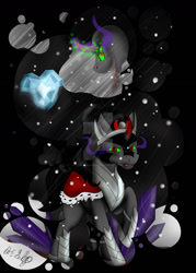 Size: 1024x1427 | Tagged: safe, artist:stormdrake0100, derpibooru import, part of a set, king sombra, pony, sloth, unicorn, crystal, crystal heart, seven deadly sins, solo, watermark