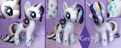 Size: 2260x900 | Tagged: safe, artist:gearcraft, rarity, irl, photo, plushie, rainbow power, solo