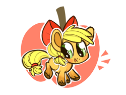 Size: 800x600 | Tagged: safe, artist:kapusha-blr, applejack, earth pony, pony, bow, cute, filly, jackabetes