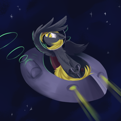 Size: 2232x2232 | Tagged: safe, artist:anotherdeadrat, derpy hooves, pony, solo, space, space helmet, spaceship