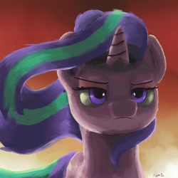 Size: 2000x2000 | Tagged: safe, artist:doughnutwubbs, starlight glimmer, pony, unicorn, solo, windswept mane