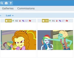 Size: 464x367 | Tagged: safe, derpibooru import, screencap, adagio dazzle, rainbow dash, rose heart, snails, tennis match, zephyr breeze, better together, equestria girls, overpowered (equestria girls), rainbow rocks, background human, derpibooru, juxtaposition, meta, zephyr's necklace