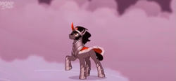 Size: 837x388 | Tagged: safe, derpibooru import, screencap, king sombra, pony, unicorn, the cutie re-mark, alternate timeline, crystal war timeline, looking up, male, raised hoof, solo, stallion