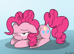 Size: 750x550 | Tagged: safe, artist:fakskis, pinkie pie, earth pony, pony, female, mare, pink coat, pink mane, prone, solo