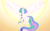 Size: 1920x1200 | Tagged: safe, artist:deeptriviality, princess celestia, alicorn, pony, crying, eyes closed, flying, sad, solo, spread wings, sun, wallpaper