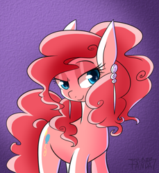 Size: 820x895 | Tagged: safe, artist:saber-panda, pinkie pie, earth pony, pony, earring, piercing, solo