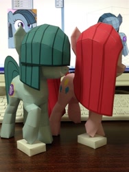 Size: 979x1305 | Tagged: safe, artist:robi, marble pie, pinkie pie, earth pony, pony, papercraft, pie sisters, pie twins, pinkamena diane pie, pixiv, sisters, twins