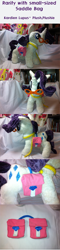 Size: 1200x4959 | Tagged: safe, artist:kardien, rarity, glasses, irl, measuring tape, photo, plushie, saddle bag, solo