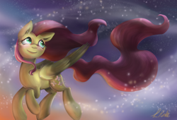 Size: 1024x696 | Tagged: safe, artist:villaa, fluttershy, pegasus, pony, female, mare, pink mane, solo, yellow coat