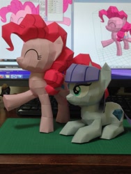 Size: 979x1305 | Tagged: safe, artist:robi, maud pie, pinkie pie, earth pony, pony, papercraft, pixiv, wrong cutie mark