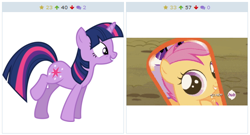 Size: 516x279 | Tagged: safe, derpibooru import, scootaloo, twilight sparkle, twilight sparkle (alicorn), alicorn, pony, twilight time, derpibooru, exploitable meme, female, juxtaposition, juxtaposition win, mare, meme, meta, shiny hoof