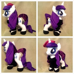 Size: 1280x1280 | Tagged: safe, artist:equinepalette, rarity, beatnik rarity, beret, clothes, hat, irl, photo, plushie, shoes, solo, sweater