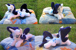 Size: 1440x954 | Tagged: safe, artist:darkcherry87, rarity, irl, lidded eyes, photo, plushie, prone, solo