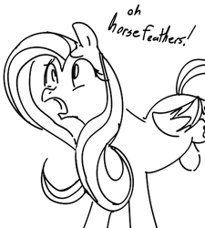 Size: 392x436 | Tagged: safe, artist:dotkwa, fluttershy, pegasus, pony, female, mare, monochrome, solo