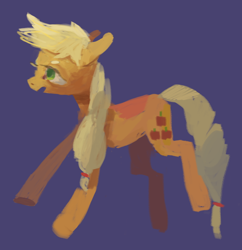 Size: 800x826 | Tagged: safe, artist:sterfler, applejack, earth pony, pony, blonde mane, female, mare, missing accessory, orange coat, solo