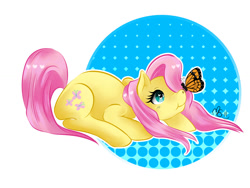 Size: 1024x768 | Tagged: safe, artist:m-swing, fluttershy, pegasus, pony, female, mare, pink mane, solo, yellow coat