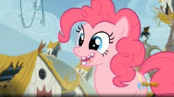 Size: 1661x932 | Tagged: safe, screencap, pinkie pie, earth pony, pony, the lost treasure of griffonstone, broken teeth, teeth