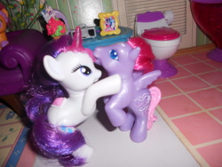 Size: 4000x3000 | Tagged: safe, artist:iloveyaoi84, rarity, starsong, g3, absurd resolution, brushable, irl, photo, square crossover, toy