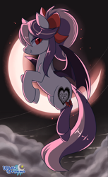 Size: 2300x3766 | Tagged: safe, artist:xwhitedreamsx, oc, oc only, oc:sweet velvet, bat pony, pony, bat pony oc, clothes, fangs, female, lidded eyes, mare, slit eyes, stockings, thigh highs