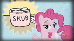 Size: 1920x1080 | Tagged: safe, edit, edited screencap, screencap, pinkie pie, earth pony, pony, the lost treasure of griffonstone, meme, obligatory pony, perry bible fellowship, pinkie presenter, skub, solo