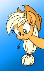 Size: 734x1200 | Tagged: safe, artist:arthur9078, artist:dfectivedvice, applejack, earth pony, pony, long neck, solo, straw