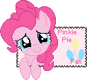 Size: 123x114 | Tagged: safe, artist:purelywhitebutterfly, pinkie pie, earth pony, pony, deviantart stamp, female, mare, pink coat, pink mane, solo