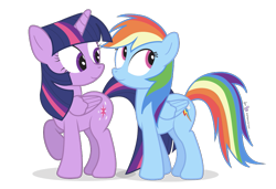 Size: 875x600 | Tagged: safe, artist:dm29, derpibooru import, rainbow dash, twilight sparkle, twilight sparkle (alicorn), alicorn, pegasus, pony, duo, female, mare, simple background, transparent background