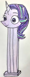 Size: 945x2410 | Tagged: safe, artist:melisareb, starlight glimmer, pony, unicorn, cursed image, i can't believe it's not 徐詩珮, inanimate tf, not salmon, pez, solo, traditional art, transformation, wat