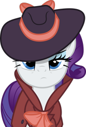 Size: 3387x5000 | Tagged: safe, artist:dashiesparkle, rarity, pony, unicorn, rarity investigates, .svg available, detective rarity, fedora, female, hat, lidded eyes, mare, simple background, solo, transparent background, vector