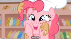 Size: 853x467 | Tagged: safe, screencap, pinkie pie, earth pony, pony, the lost treasure of griffonstone, meme, youtube caption