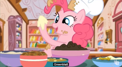 Size: 851x466 | Tagged: safe, screencap, pinkie pie, earth pony, pony, the lost treasure of griffonstone, meme, youtube caption