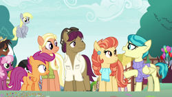 Size: 1920x1080 | Tagged: safe, screencap, aunt holiday, auntie lofty, cheerilee, derpy hooves, mane allgood, scootaloo, snap shutter, trouble shoes, pony, the last crusade
