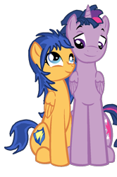 Size: 859x1296 | Tagged: safe, artist:mysticember1007, derpibooru import, dusk shine, flare warden, flash sentry, prince dusk, twilight sparkle, twilight sparkle (alicorn), alicorn, duskflare, female, flashlight, male, rule 63, shipping, simple background, straight