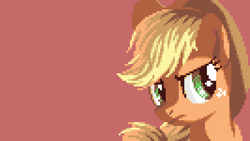 Size: 2048x1152 | Tagged: safe, artist:pix3m, part of a set, applejack, earth pony, pony, pixel art, solo, wallpaper