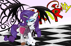 Size: 1616x1042 | Tagged: safe, artist:sallycars, rarity, pony, unicorn, clothes, cosplay, costume, crossover, dress, high school dxd, ms paint, solo