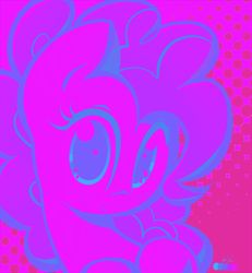 Size: 1220x1320 | Tagged: safe, artist:spikedmauler, pinkie pie, earth pony, pony, eyestrain warning, limited palette, needs more saturation, solo