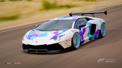 Size: 1920x1080 | Tagged: safe, rarity, pony, unicorn, car, forza horizon 3, lamborghini, lamborghini aventador