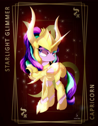 Size: 3928x5000 | Tagged: safe, artist:zidanemina, starlight glimmer, pony, unicorn, absurd resolution, anime, armor, capricorn, crossover, digital art, female, mare, saint seiya, solo