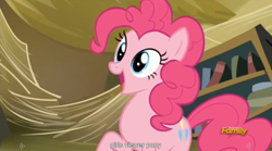 Size: 1278x711 | Tagged: safe, screencap, pinkie pie, earth pony, pony, the lost treasure of griffonstone, meme, youtube caption