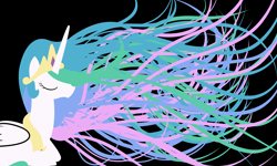 Size: 10000x6000 | Tagged: safe, artist:alligatorgummy, princess celestia, alicorn, pony, absurd resolution, eyes closed, minimalist, solo, wallpaper