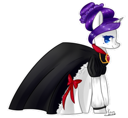 Size: 1024x943 | Tagged: safe, artist:xxdarkmindxx, rarity, pony, unicorn, alternate hairstyle, clothes, costume, simple background, solo, transparent background